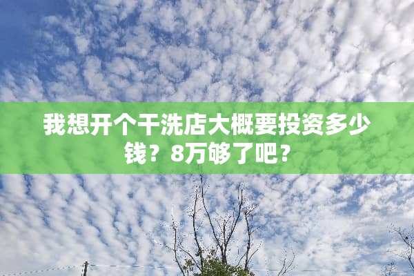 我想开个干洗店大概要投资多少钱？8万够了吧？