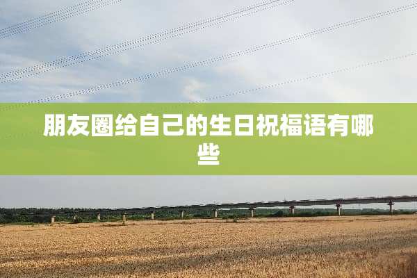 朋友圈给自己的生日祝福语有哪些