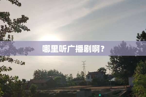 哪里听广播剧啊？