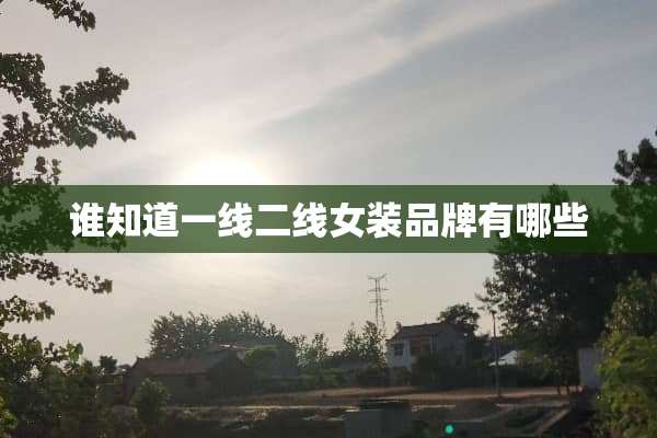 谁知道一线二线女装品牌有哪些