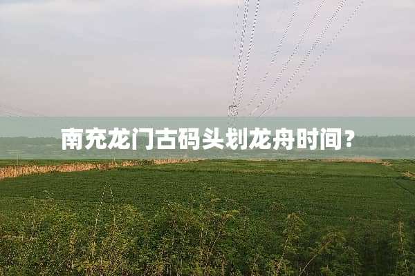南充龙门古码头划龙舟时间？