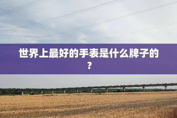 世界上最好的手表是什么牌子的？