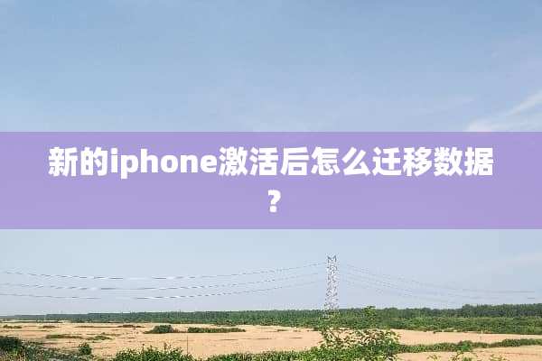 新的iphone激活后怎么迁移数据？