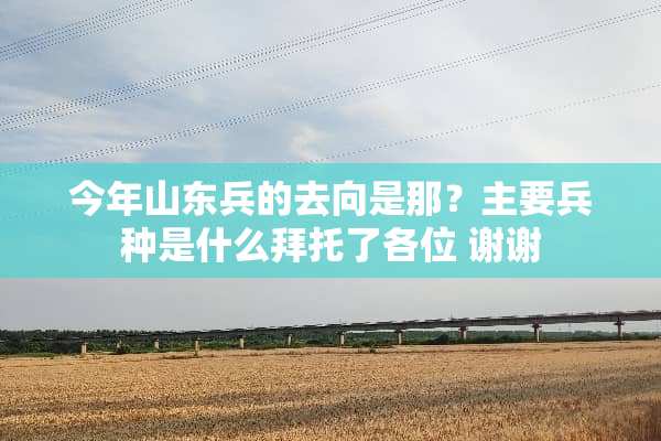 今年山东兵的去向是那？主要兵种是什么拜托了各位 谢谢