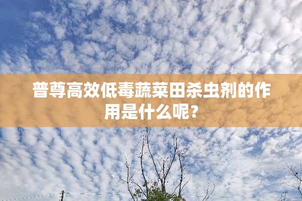 普尊高效低毒蔬菜田杀虫剂的作用是什么呢？