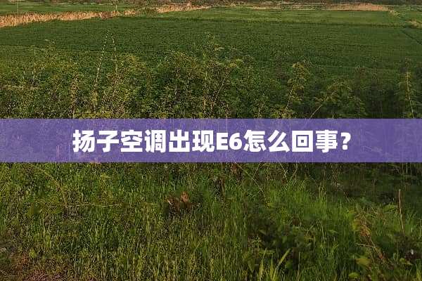 扬子空调出现E6怎么回事？