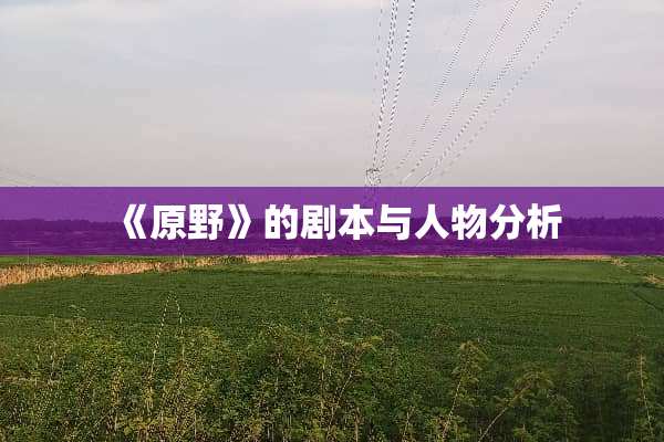 《原野》的剧本与人物分析