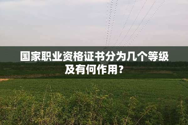国家职业资格证书分为几个等级及有何作用？