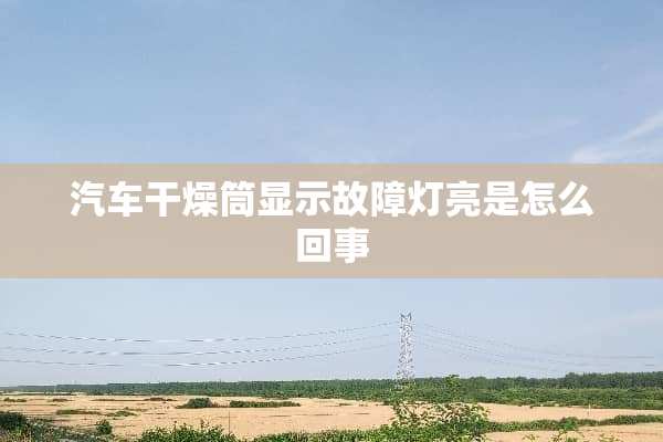 汽车干燥筒显示故障灯亮是怎么回事