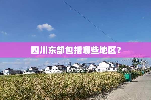 四川东部包括哪些地区？