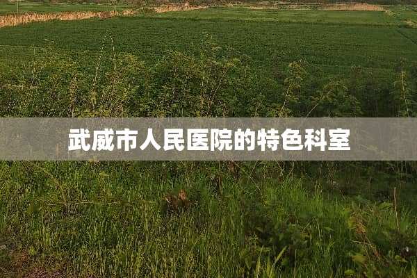 武威市人民医院的特色科室