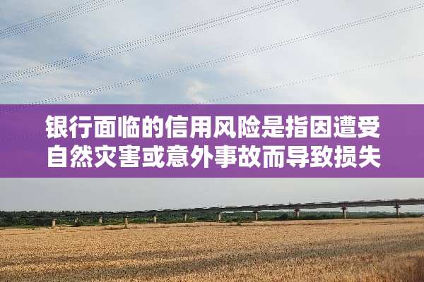 银行面临的信用风险是指因遭受自然灾害或意外事故而导致损失的可能性 1对2错