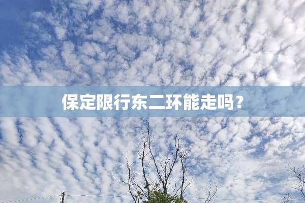 保定限行东二环能走吗？