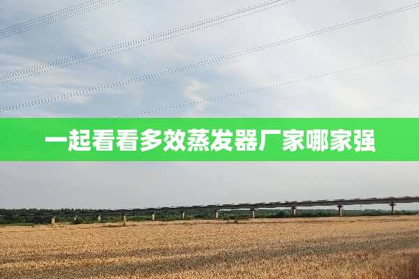 一起看看多效蒸发器厂家哪家强