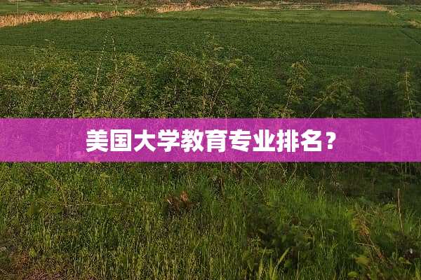 美国大学教育专业排名？