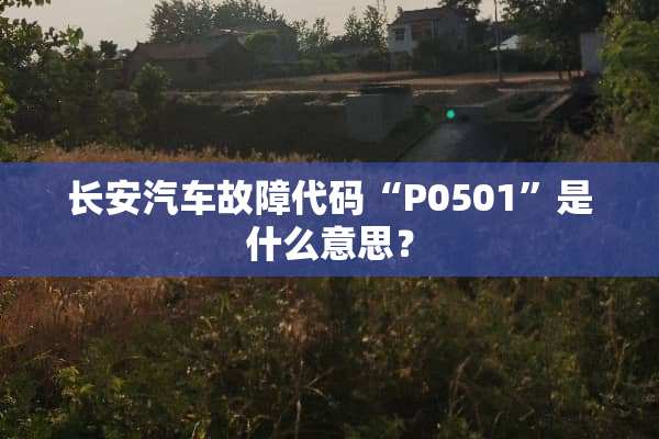 长安汽车故障代码“P0501”是什么意思？