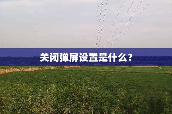 关闭弹屏设置是什么？