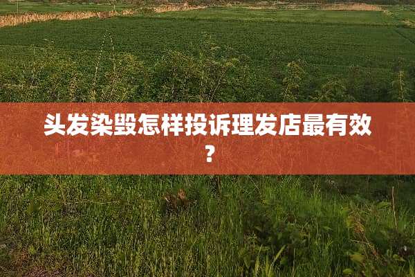 头发染毁怎样投诉理发店最有效？