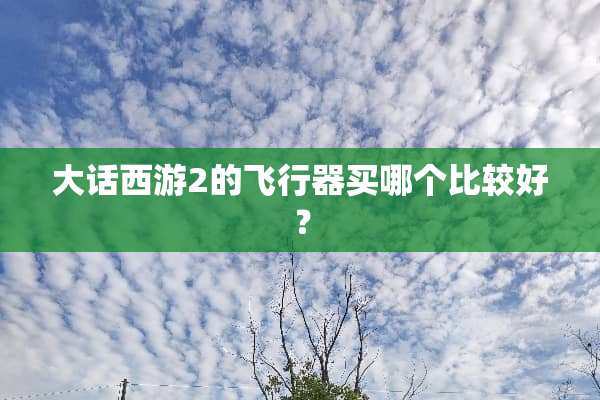 大话西游2的飞行器买哪个比较好？