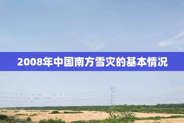 2008年中国南方雪灾的基本情况
