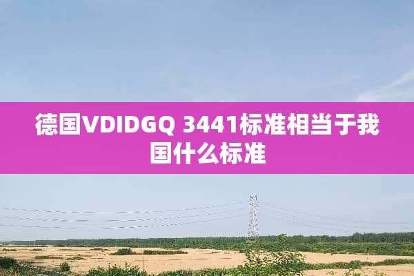 德国VDIDGQ 3441标准相当于我国什么标准