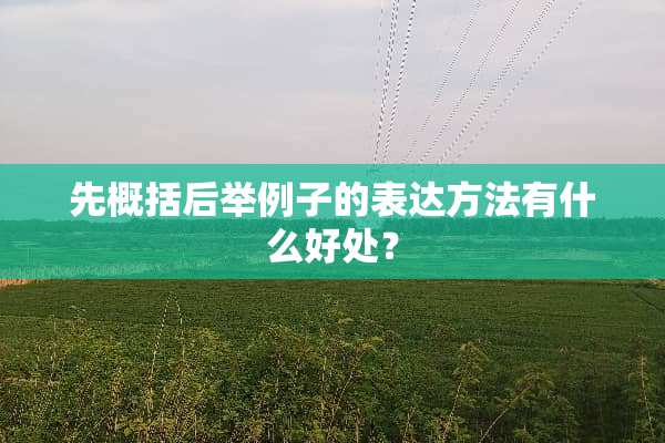 先概括后举例子的表达方法有什么好处？