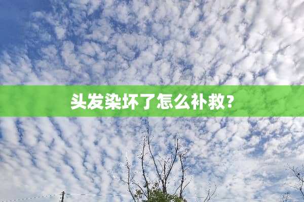 头发染坏了怎么补救？