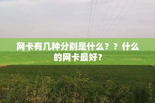 网卡有几种分别是什么？？什么的网卡最好？