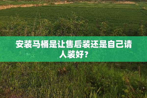 安装马桶是让售后装还是自己请人装好？