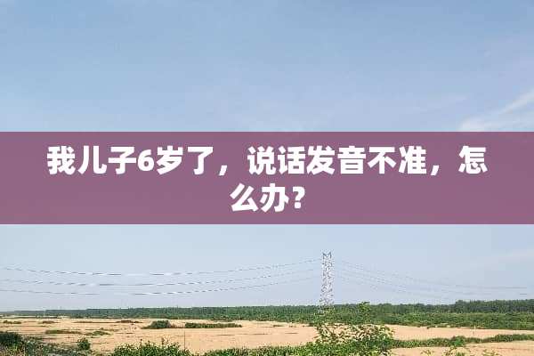 我儿子6岁了，说话发音不准，怎么办？