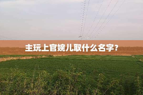主玩上官婉儿取什么名字？