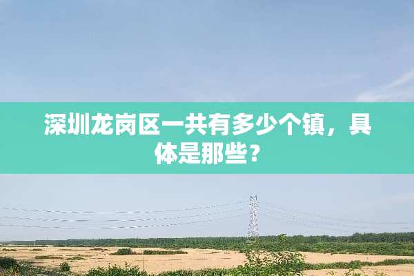 深圳龙岗区一共有多少个镇，具体是那些？