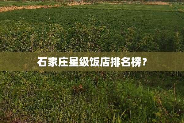 石家庄星级饭店排名榜？