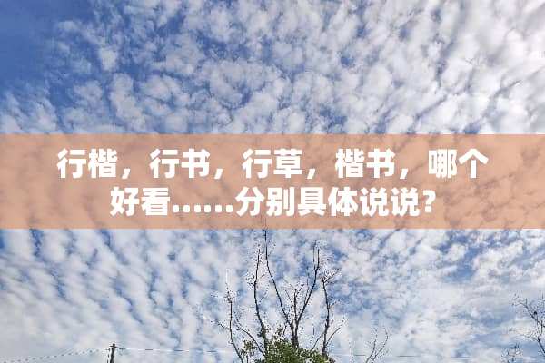 行楷，行书，行草，楷书，哪个好看……分别具体说说？