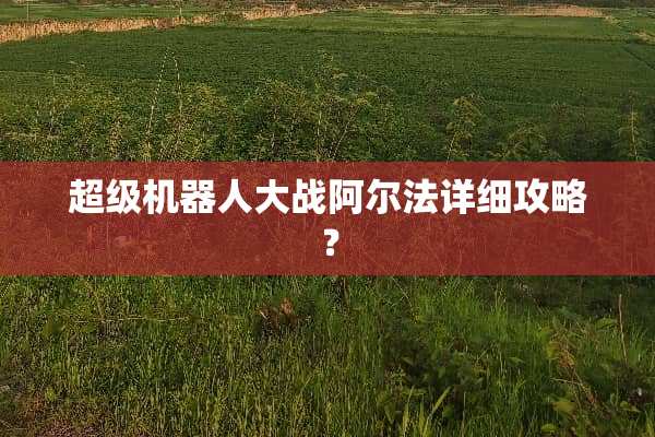 超级机器**战阿尔法详细攻略？