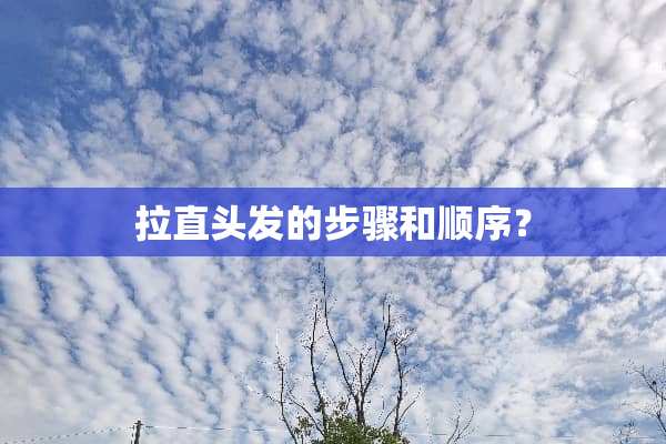 拉直头发的步骤和顺序？