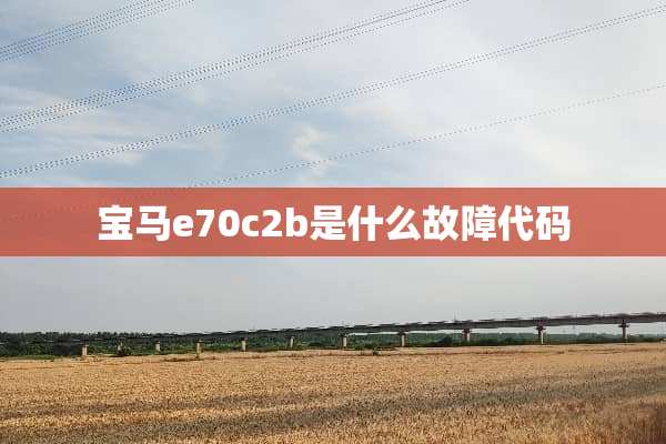 宝马e70c2b是什么故障代码