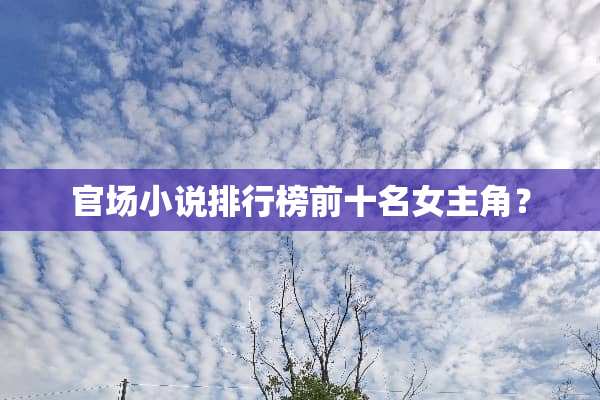 **小说排行榜前十名女主角？