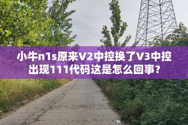 小牛n1s原来V2中控换了V3中控出现111代码这是怎么回事？