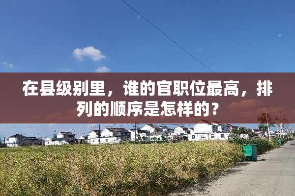 在县级别里，谁的官职位最高，排列的顺序是怎样的？