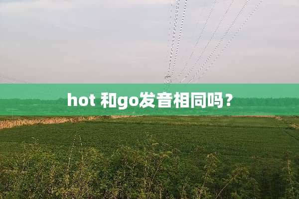 hot 和go发音相同吗？