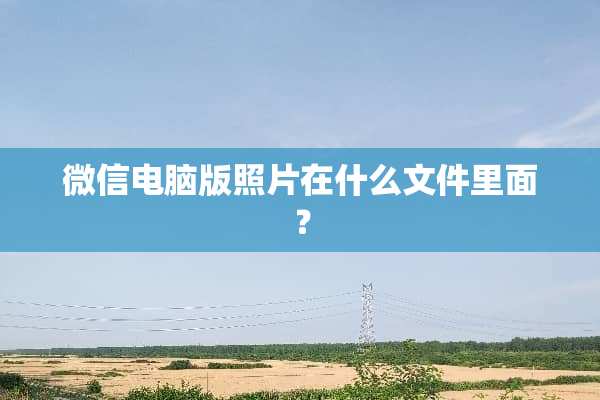 微信电脑版照片在什么文件里面？