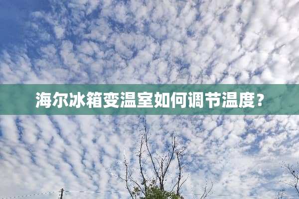海尔冰箱变温室如何调节温度？