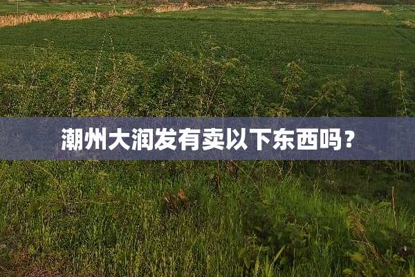 潮州大润发有卖以下东西吗？