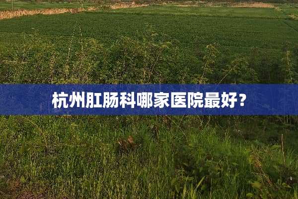 杭州*肠科哪家医院最好？