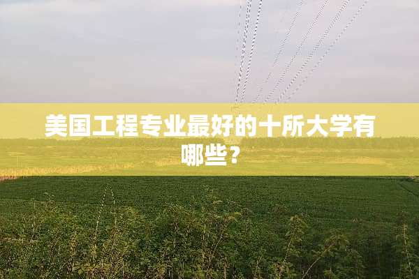 美国工程专业最好的十所大学有哪些？