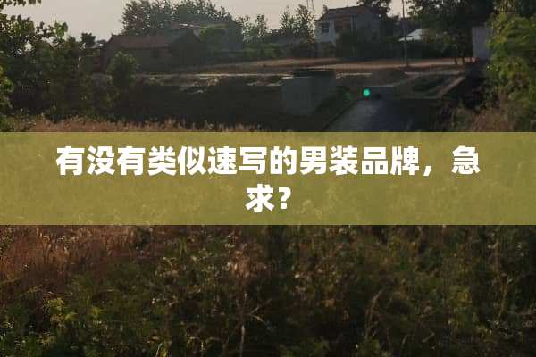 有没有类似速写的男装品牌，急求？