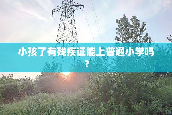 小孩了有残疾证能上普通小学吗？