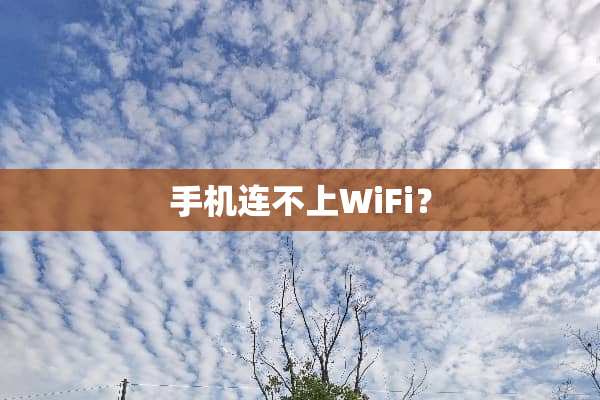 手机连不上WiFi？