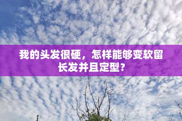 我的头发很硬，怎样能够变软留长发并且定型？